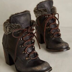 Freebird by Steven Swiss Brown Leather Ankle Booties Women's (Size 7)